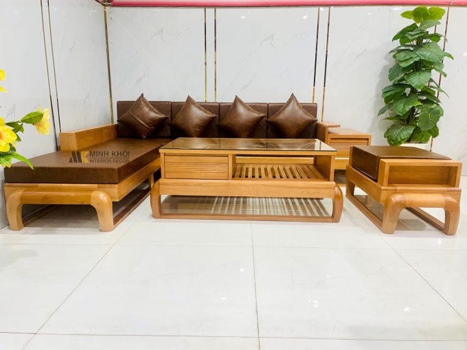 Sofa Bích Góc 4 Món Đùi Gà Nệm Nhập Khẩu - SF976