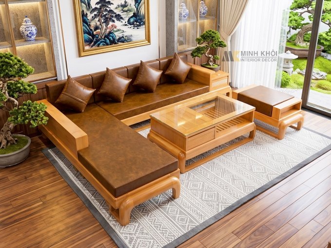Sofa Bích Góc 4 Món Đùi Gà Nệm Nhập Khẩu - SF976