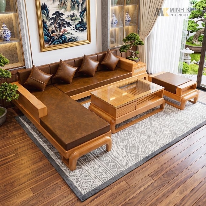 Sofa Bích Góc 4 Món Đùi Gà Nệm Nhập Khẩu - SF976