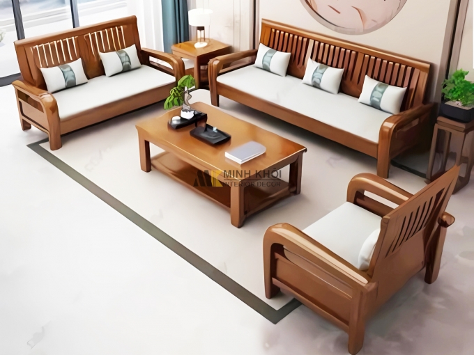 Sofa Gỗ Gõ Đỏ 5 Món – SF803
