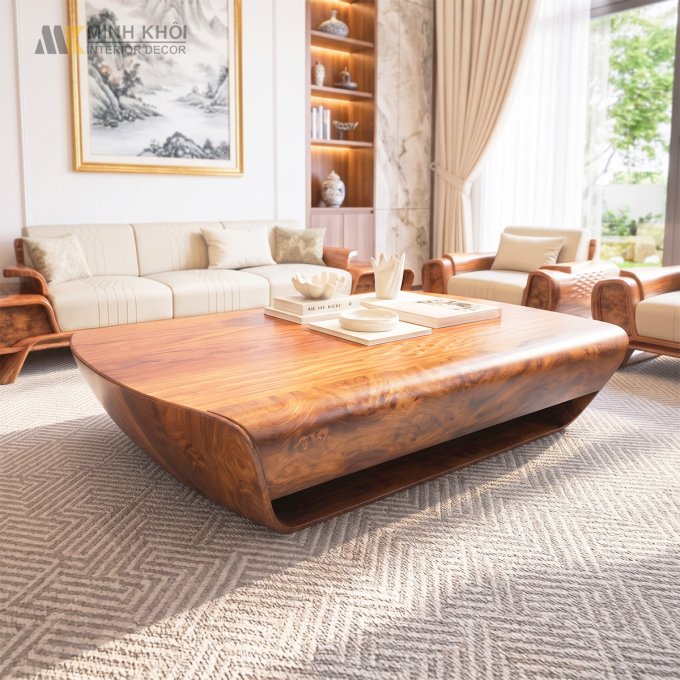 Sofa Gỗ Gõ Đỏ Hiện Đại Tay Cánh Tiên - SF865