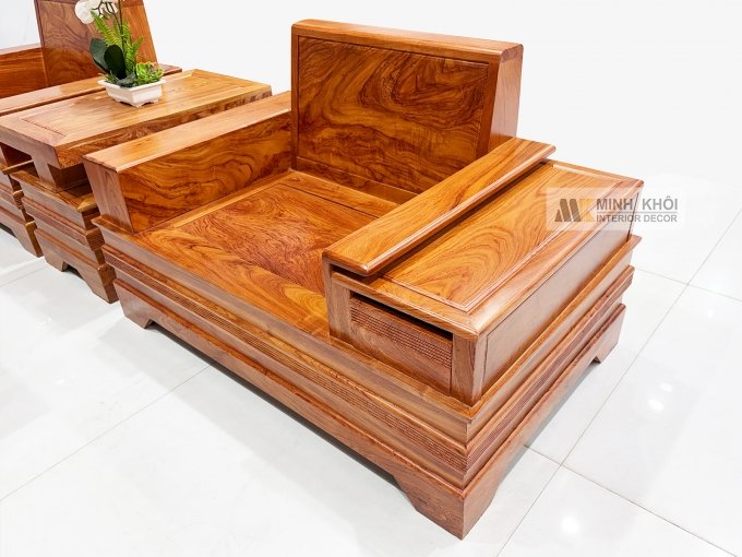 Sofa Gỗ Hương Đá 6 Món Cánh Tiên Thiết Kế Đối - SF941