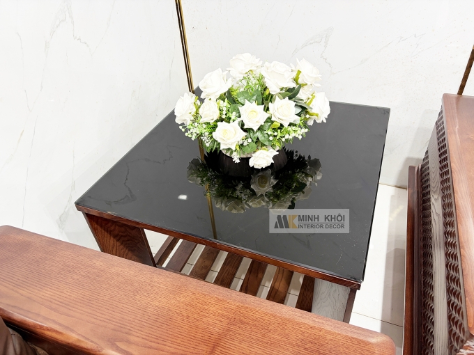 Sofa Gỗ Sồi Phủ Óc Chó 5 Món Hiện Đại - SF939