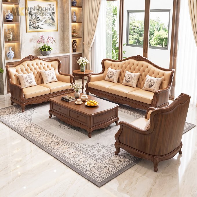 Sofa Nữ Hoàng Gỗ Gõ Đỏ Cao Cấp - SF867