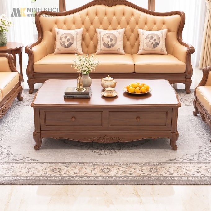 Sofa Nữ Hoàng Gỗ Gõ Đỏ Cao Cấp - SF867