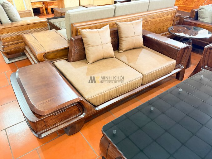 Sofa Tay Hộp Bo Cong Bàn Vuông Hiện Đại - SF875