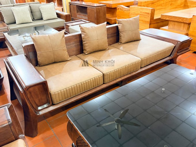 Sofa Tay Hộp Bo Cong Bàn Vuông Hiện Đại - SF875