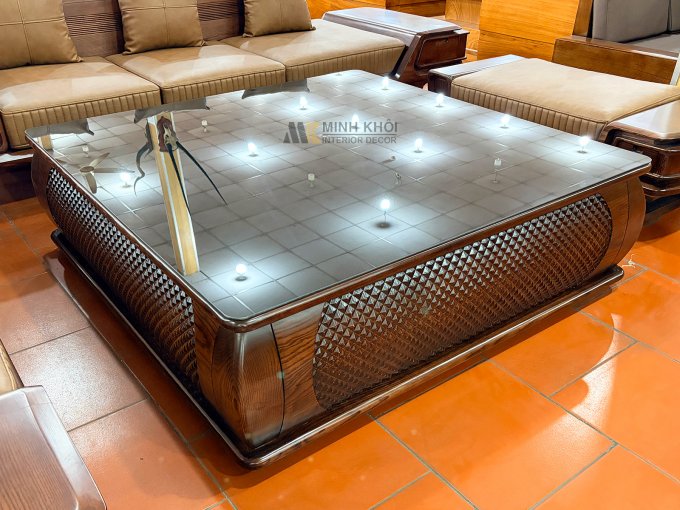 Sofa Tay Hộp Bo Cong Bàn Vuông Hiện Đại - SF875
