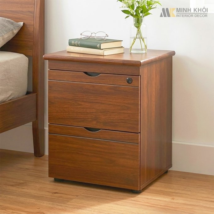 Tab Đầu Giường MDF Vân Gỗ Sồi 2 Hộc - TDG006