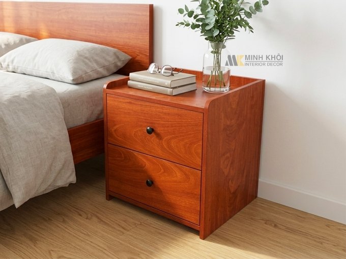 Tab Đầu Giường MFC Vân Xoan Đào 2 Hộc - TDG010