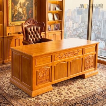 Bàn Làm Việc Gỗ Gõ Đỏ Thiết Kế Hiện Đại - BLV994
