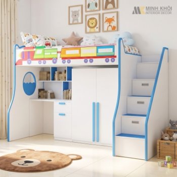 Bộ Phòng Ngủ Trẻ Em Xanh Dương 3 Trong 1 - FCH91D