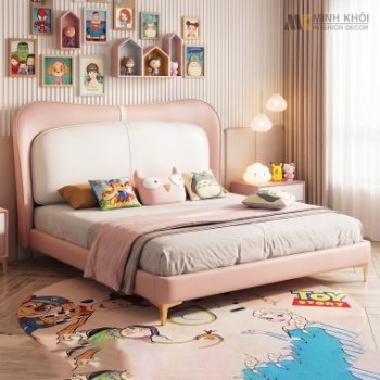 Giường Màu Hồng Phòng Ngủ Của Bé Gái - GTE026