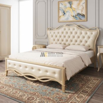 Giường Ngủ Cổ Điển Gỗ Công Nghiệp Bọc Da - GN230