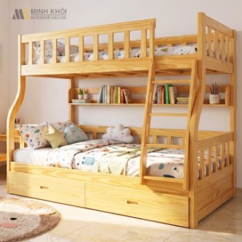 Giường Tầng Kết Hợp Cầu Thang Và Hộc Kéo – GT310
