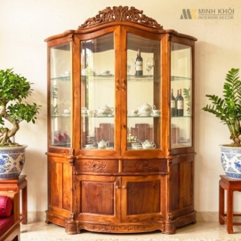 Tủ Rượu Gỗ Cẩm Lai Lục Giác Thiết Kế Cổ Điển - TR983