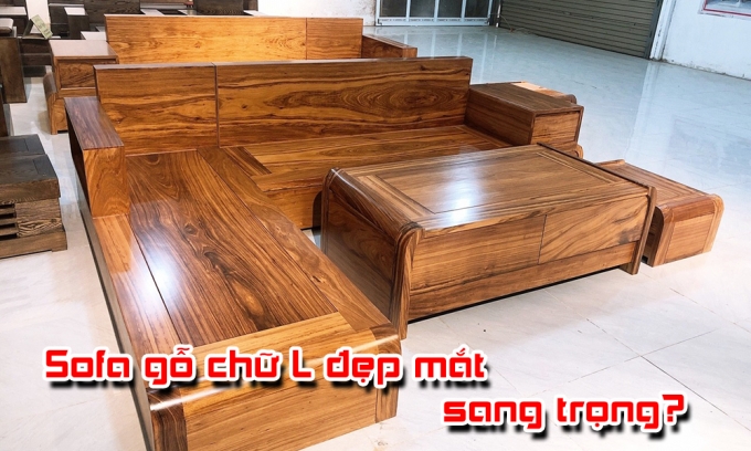 Sofa gỗ chữ L cao cấp