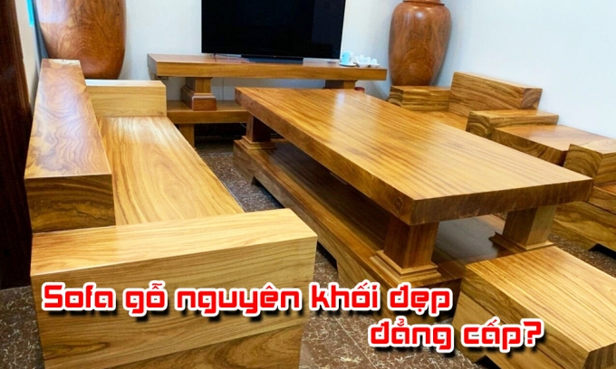bộ bàn ghế Sofa gỗ nguyên khối