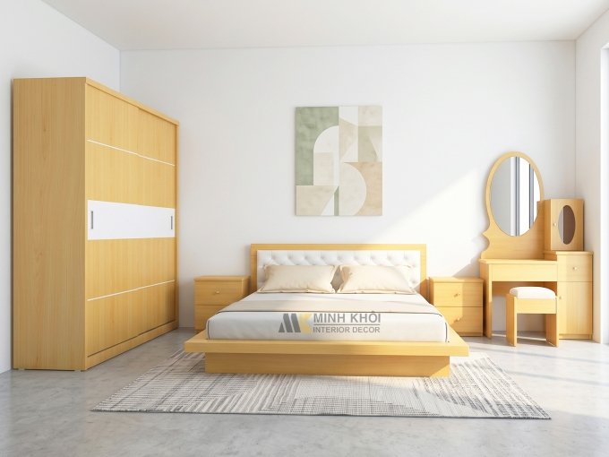 Trọn Bộ Nội Thất Phòng Ngủ Màu Sồi - BPN904