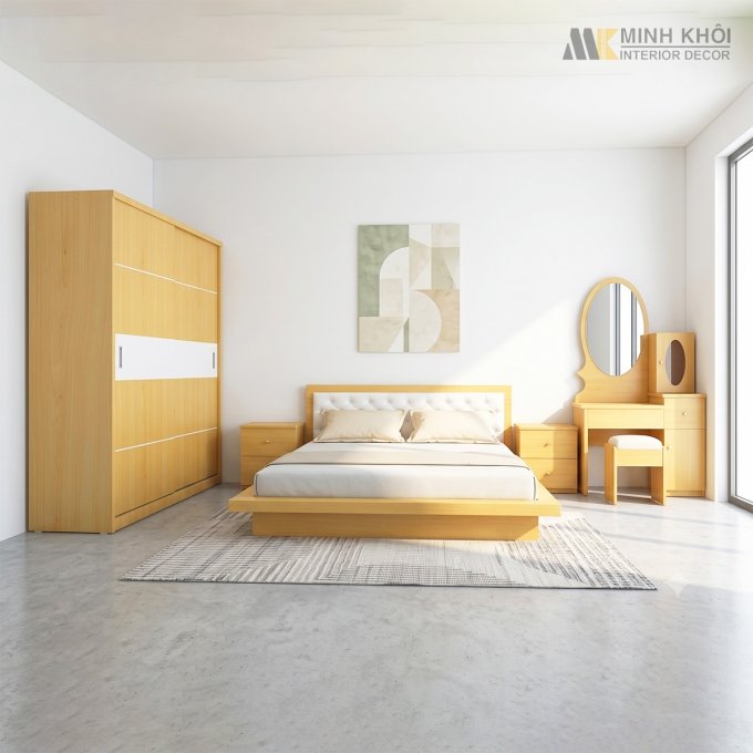 Trọn Bộ Nội Thất Phòng Ngủ Màu Sồi - BPN904