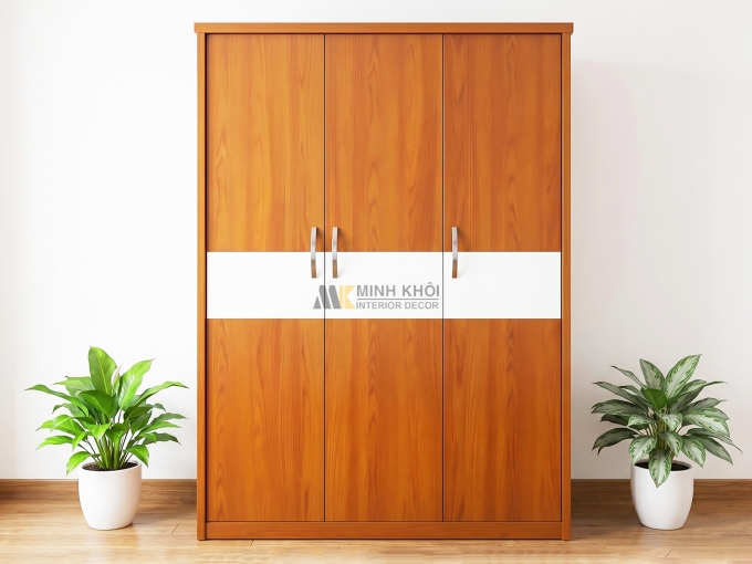 Tủ Áo 3 Cánh MDF Màu Gỗ Xoan Đào - TA654