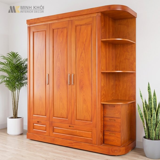 Tủ Áo Quần 3 Cánh Có Kệ Trang Trí - TA966