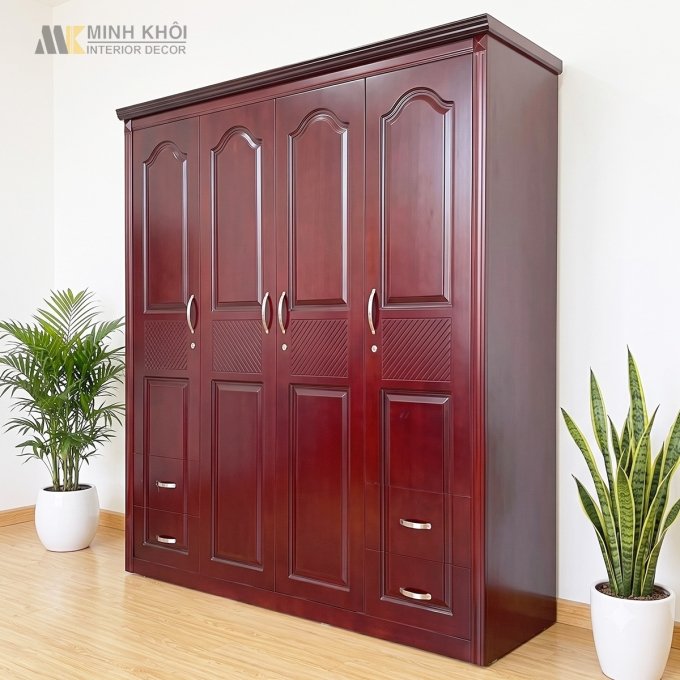 Tủ Áo Quần MDF Pano Màu Nâu Cánh Gián 1m8 - TA066
