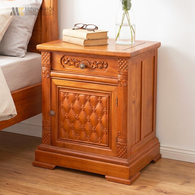 Tủ Đầu Giường Hoa Mai Tân Cổ Điển - TDG237