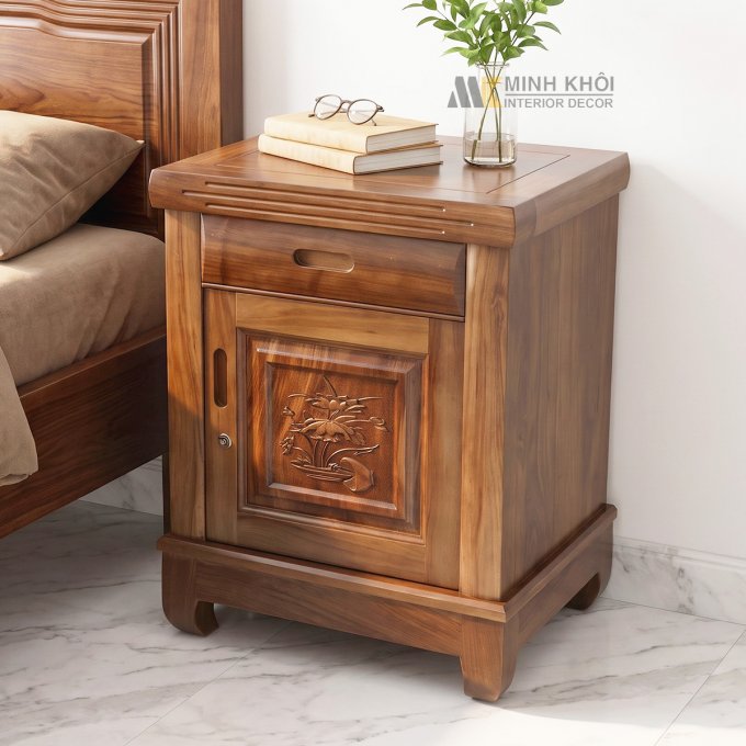 Tủ Đầu Giường Hiện Đại Màu Óc Chó - TDG239