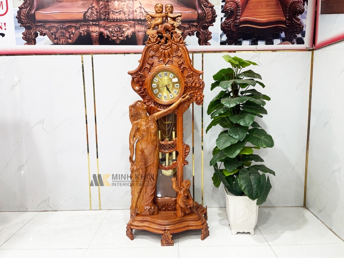 Tủ Đồng Hồ Gỗ Hương Đá Ngọc Nữ Thiên Thần - DH923
