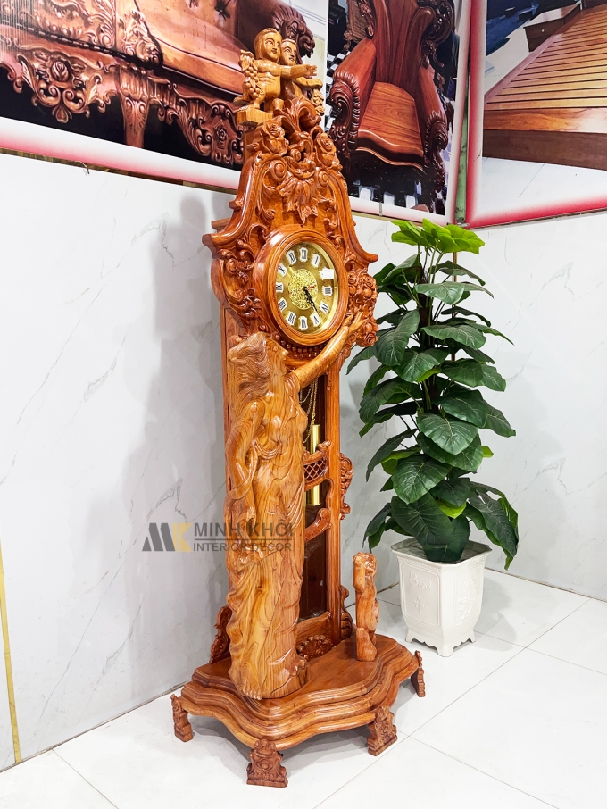 Tủ Đồng Hồ Gỗ Hương Đá Ngọc Nữ Thiên Thần - DH923