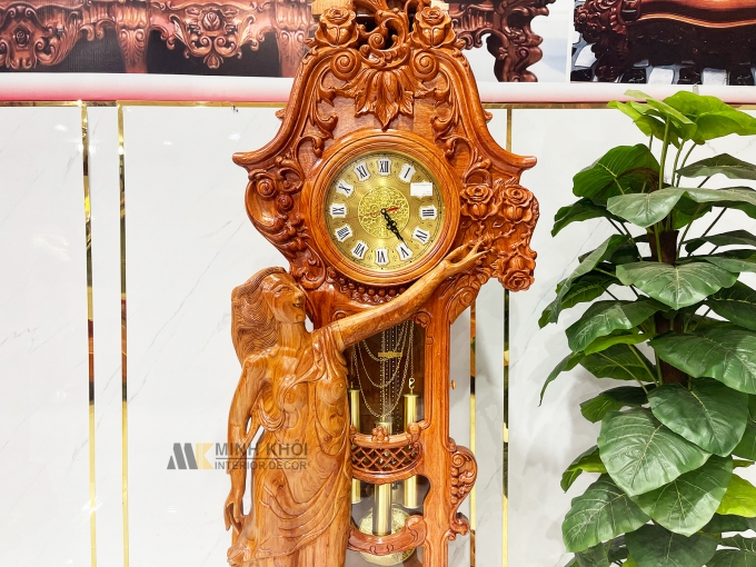 Tủ Đồng Hồ Gỗ Hương Đá Ngọc Nữ Thiên Thần - DH923