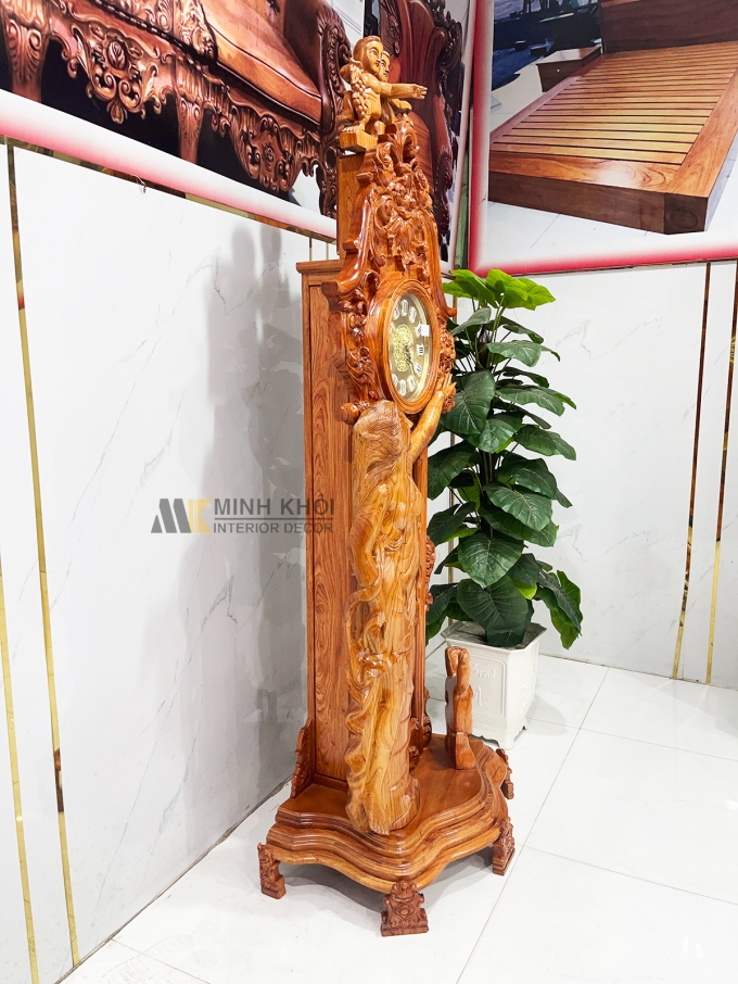 Tủ Đồng Hồ Gỗ Hương Đá Ngọc Nữ Thiên Thần - DH923