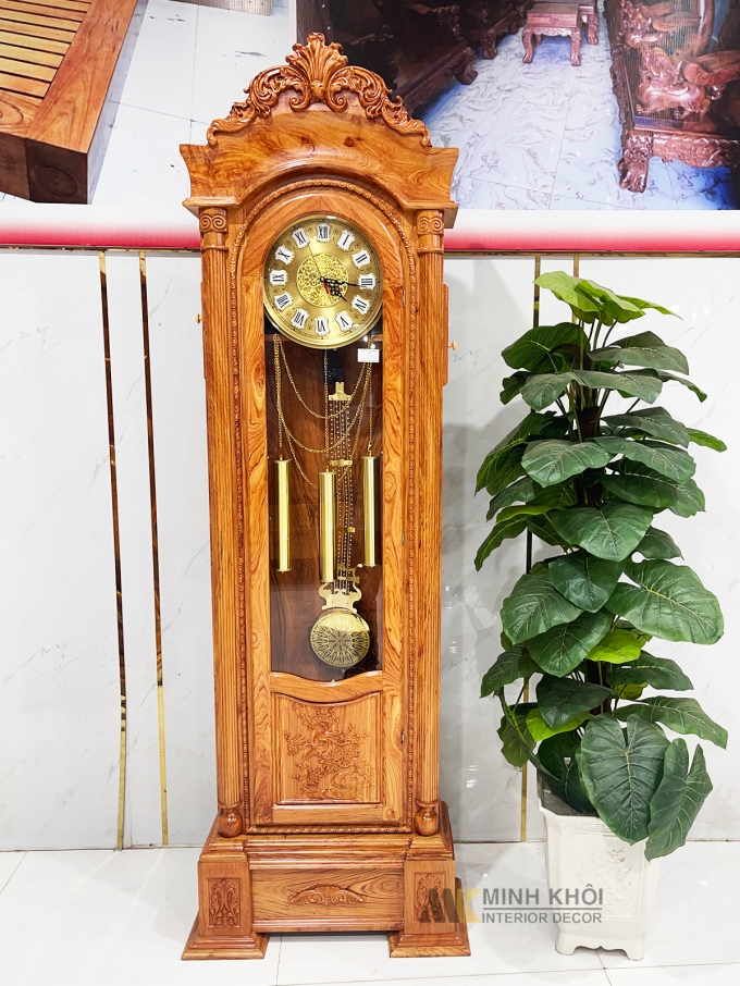 Tủ Đồng Hồ Gỗ Hương Đá Tân Cổ Điển – DH921