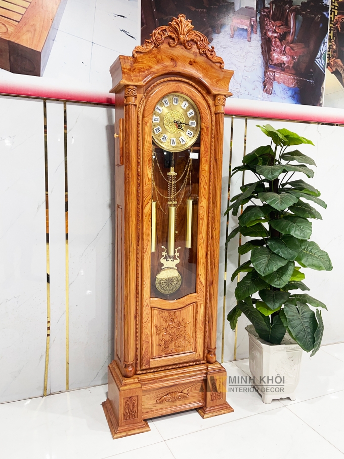 Tủ Đồng Hồ Gỗ Hương Đá Tân Cổ Điển – DH921