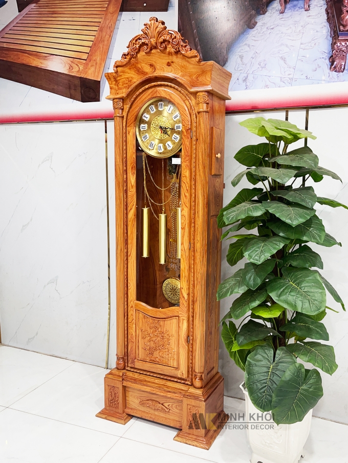 Tủ Đồng Hồ Gỗ Hương Đá Tân Cổ Điển – DH921