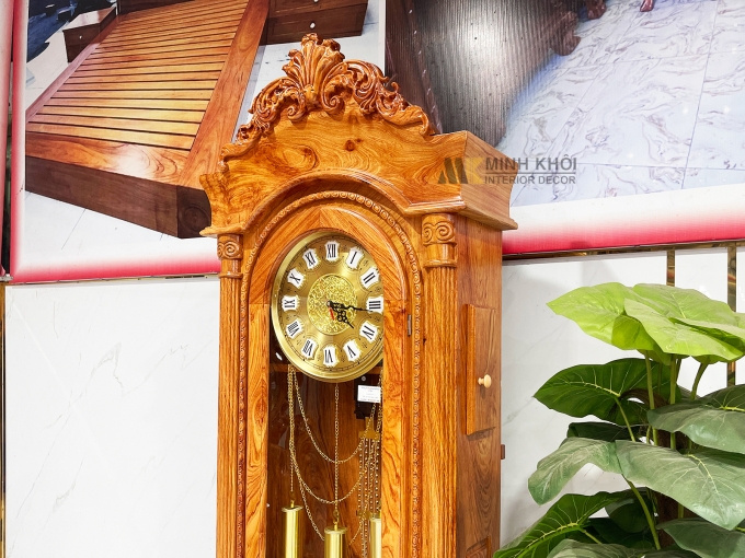 Tủ Đồng Hồ Gỗ Hương Đá Tân Cổ Điển – DH921