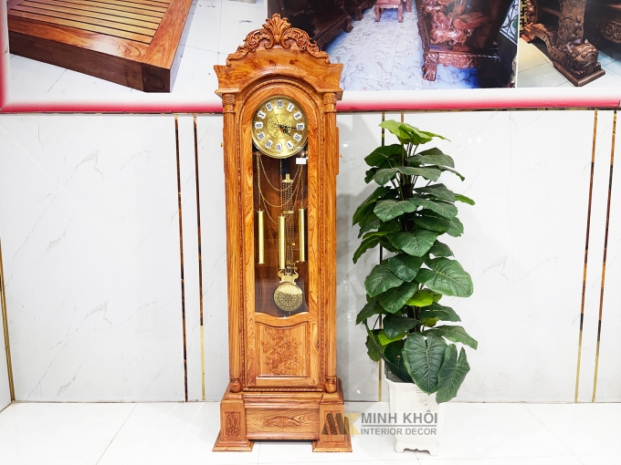 Tủ Đồng Hồ Gỗ Hương Đá Tân Cổ Điển – DH921