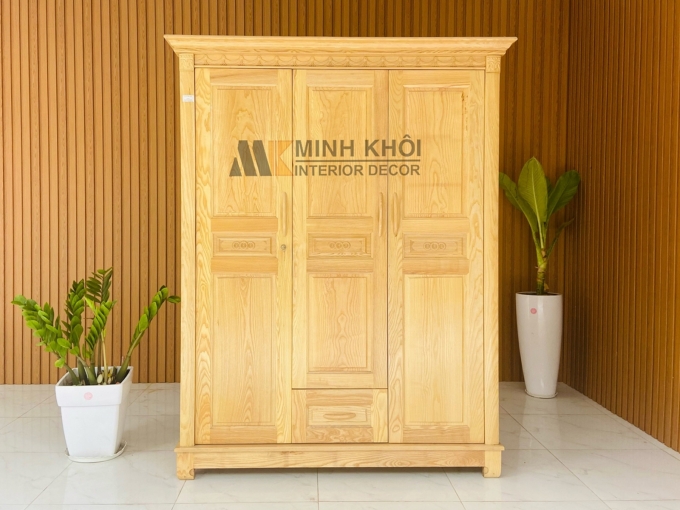Tủ Đựng Quần Áo Sồi Nga 3 Cánh - TA917