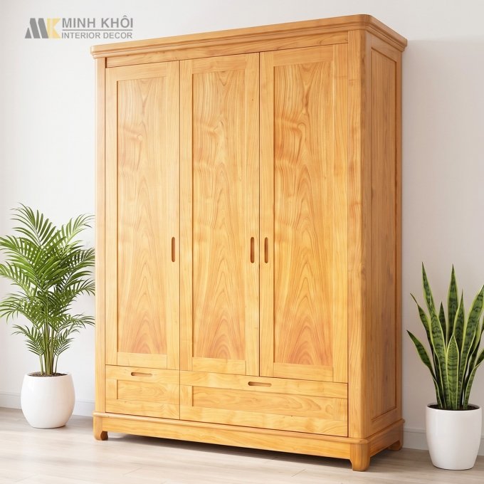 Tủ Quần Áo 3 Cánh Hiện Đại Tay Nắm Âm - TA968