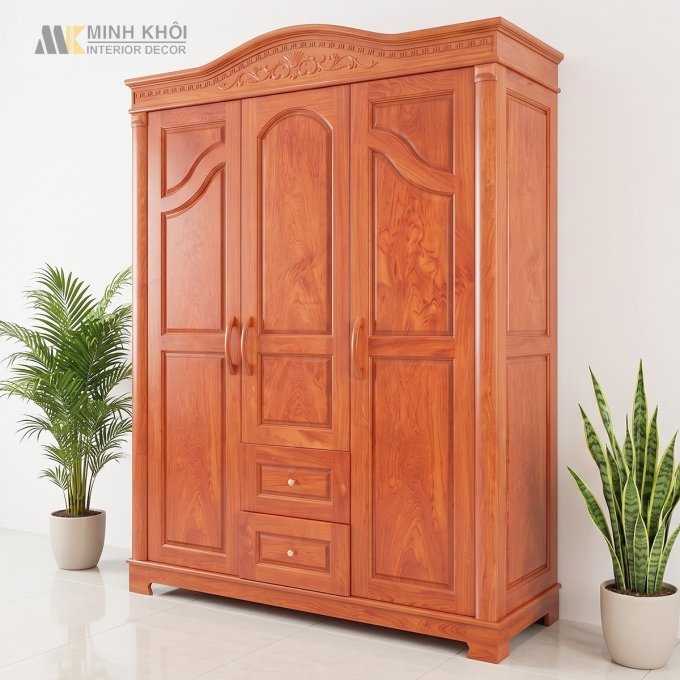 Tủ Quần Áo 3 Cánh Mái Vòm - TA933