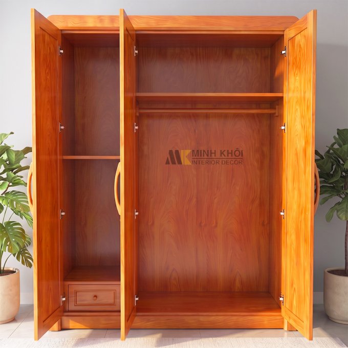 Tủ Quần Áo 3 Cánh Sóng Hiện Đại - TA916