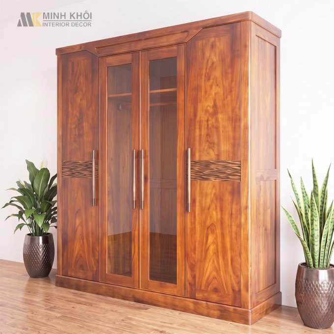 Tủ Quần Áo 4 Cánh Hiện Đại Có Kính – TA861