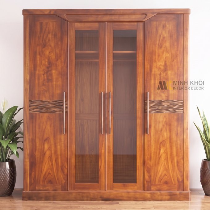 Tủ Quần Áo 4 Cánh Hiện Đại Có Kính – TA861