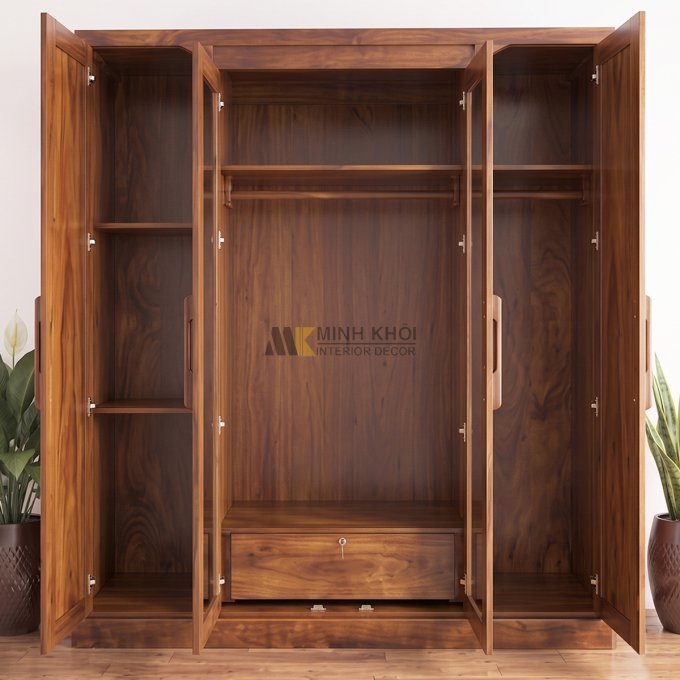 Tủ Quần Áo 4 Cánh Hiện Đại Có Kính – TA861
