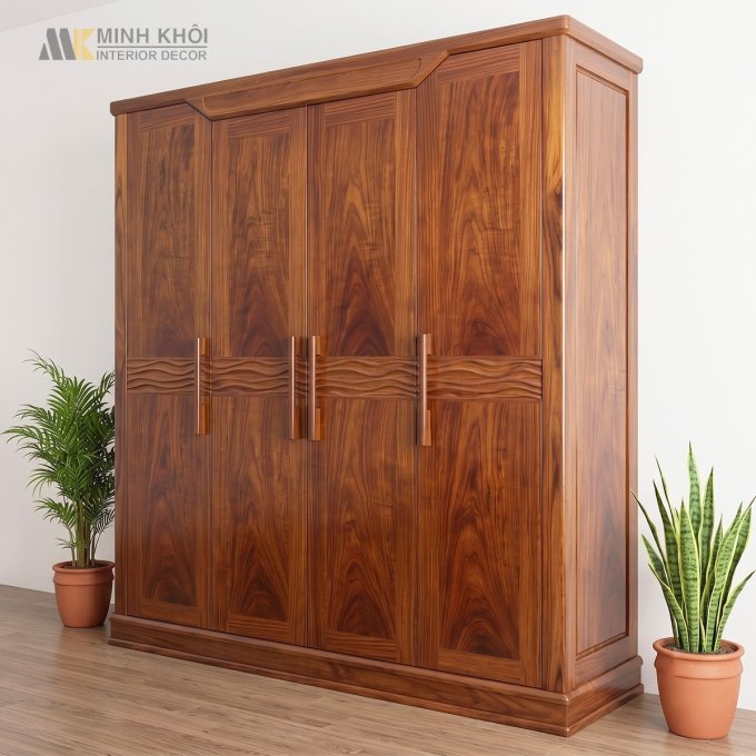 Tủ Quần Áo 4 Cánh Sóng Hiện Đại - TA928