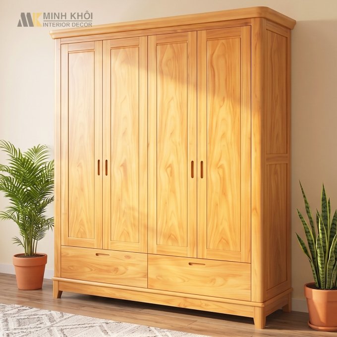 Tủ Quần Áo 4 Cánh Tay Âm Hiện Đại - TA925
