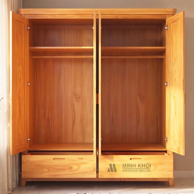 Tủ Quần Áo 4 Cánh Tay Âm Hiện Đại - TA925