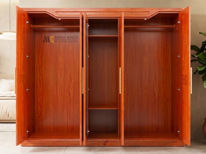 Tủ Quần Áo 5 Cánh Sóng Kính - TA227