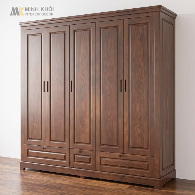 Tủ Quần Áo 5 Cánh Tay Âm - TA864